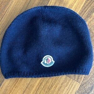 Moncler Wool 100% Kids Hat (XS) in navy